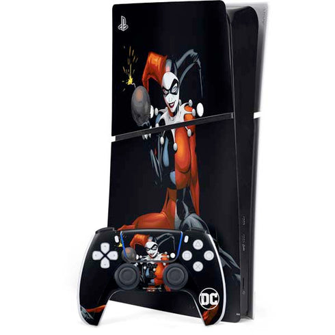 DC Comics Harley Quinn Playfull Pose PS5 Slim Digital Edition Bundle Skin