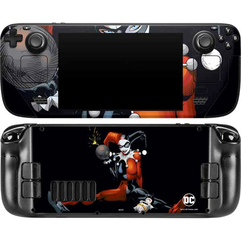 DC Comics Harley Quinn Playfull Pose Steam Deck Handheld Gaming Computer Skin
