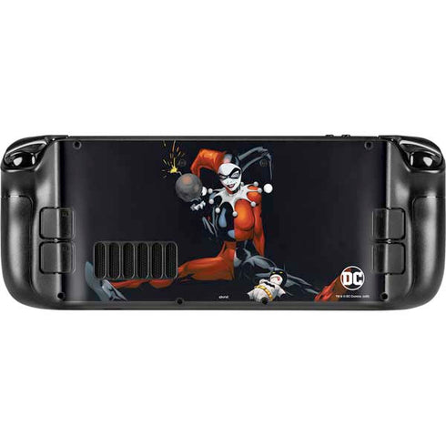 DC Comics Harley Quinn Playfull Pose Steam Deck Handheld Gaming Computer Skin