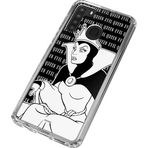 Disney Villains Evil Queen Black and White Galaxy A21 Clear Case