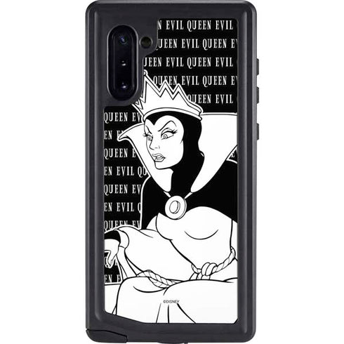 Disney Villains Evil Queen Black and White Galaxy Note 10 Waterproof Case