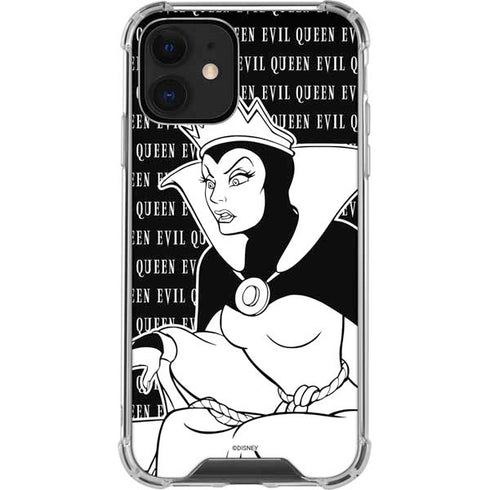Disney Villains Evil Queen Black and White iPhone 12 Clear Case