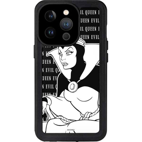 Disney Villains Evil Queen Black and White iPhone 14 Pro Waterproof Case