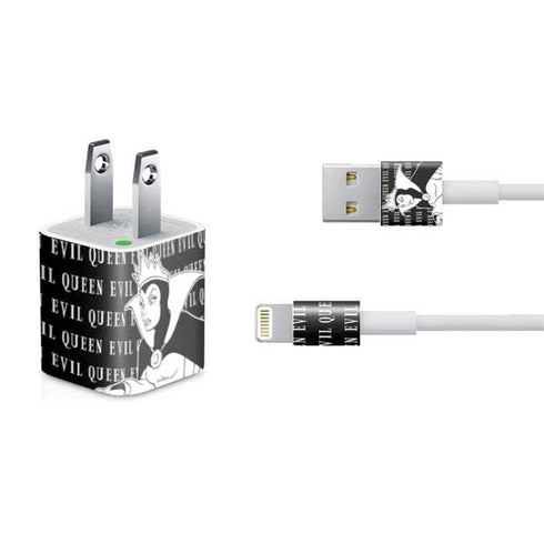 Disney Villains Evil Queen Black and White iPhone Charger (5W USB) Skin