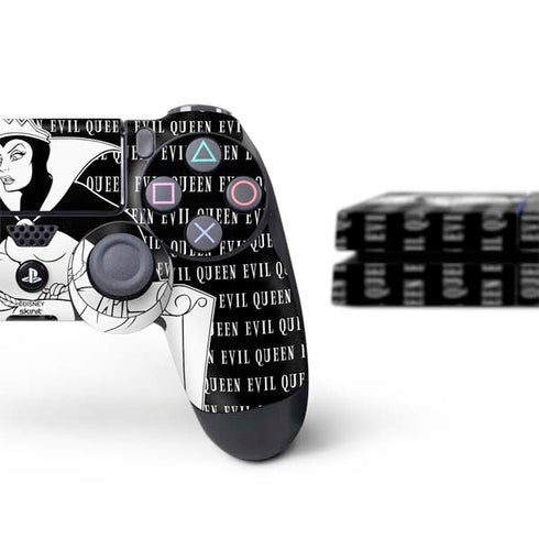 Disney Villains Evil Queen Black and White PS4 Console and Controller Bundle Skin
