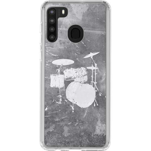 Faded Drumset Galaxy A21 Clear Case