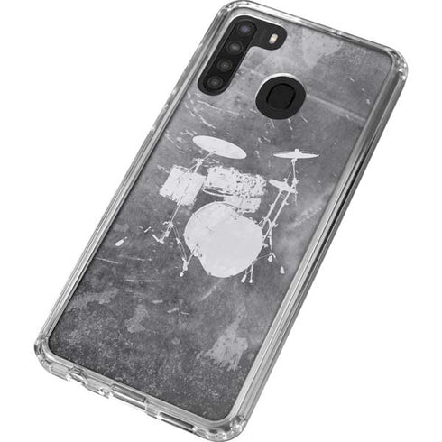 Faded Drumset Galaxy A21 Clear Case