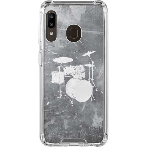 Faded Drumset Galaxy A30 Clear Case
