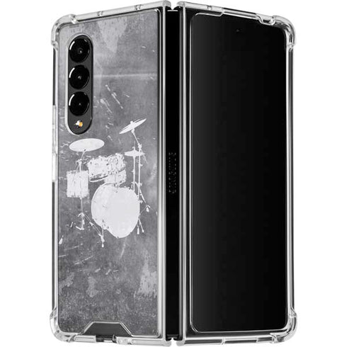 Faded Drumset Galaxy Z Fold4 5G Clear Case