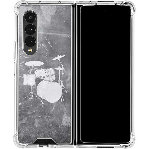 Faded Drumset Galaxy Z Fold4 5G Clear Case