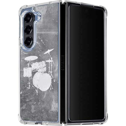 Faded Drumset Galaxy Z Fold5 5G Clear Case