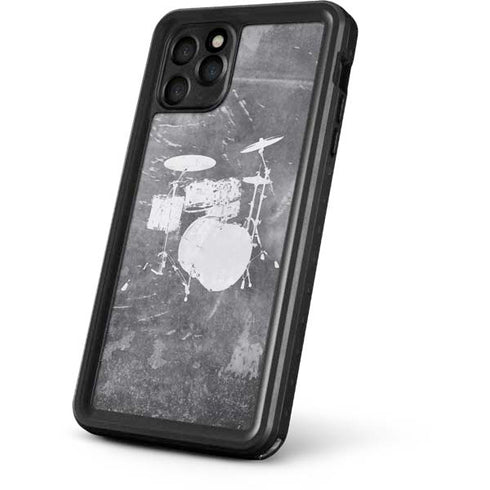 Faded Drumset iPhone 11 Pro Max Waterproof Case
