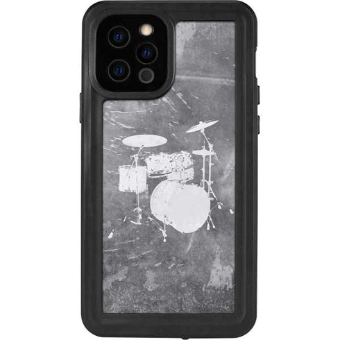 Faded Drumset iPhone 12 Pro Waterproof Case