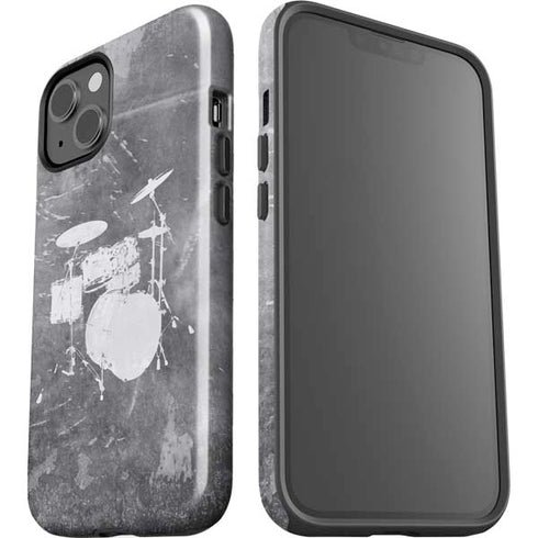 Faded Drumset iPhone 15 Plus Impact Case