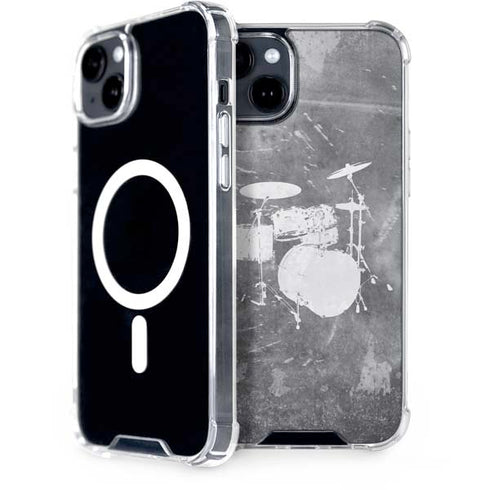 Faded Drumset iPhone 15 Plus MagSafe Case