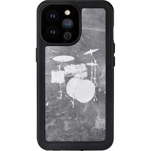 Faded Drumset iPhone 14 Pro Max Waterproof Case