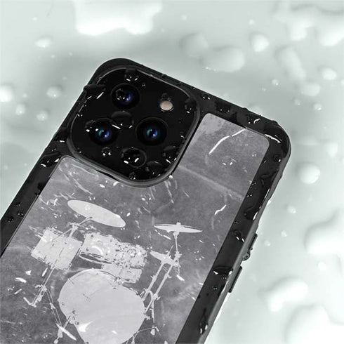 Faded Drumset iPhone 14 Pro Max Waterproof Case