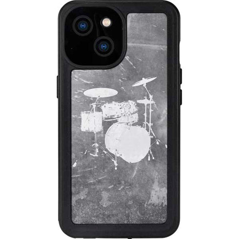 Faded Drumset iPhone 15 Waterproof Case