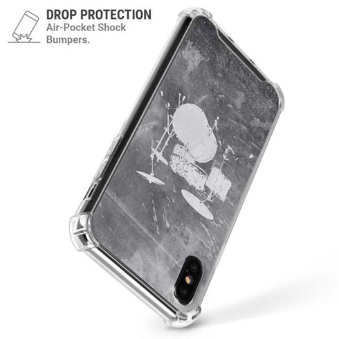 Faded Drumset iPhone XS Max Clear Case