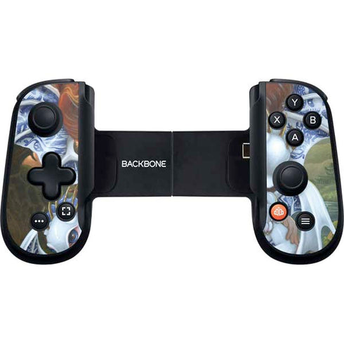 Fairy and Dragons with White and Blue Porcelain Wings by Jasmine Becket-Griffith Backbone One for iPhone Game Controller Skin