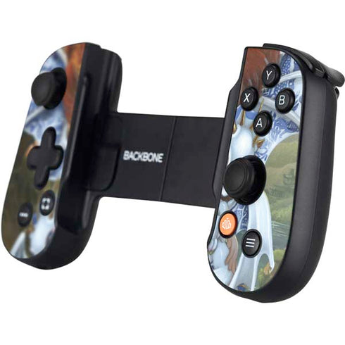 Fairy and Dragons with White and Blue Porcelain Wings by Jasmine Becket-Griffith Backbone One for iPhone Game Controller Skin