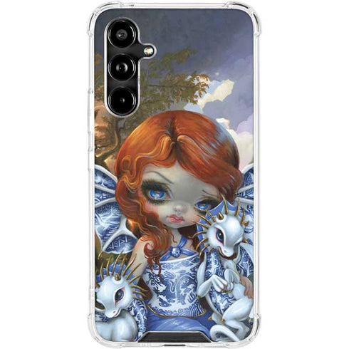 Fairy and Dragons with White and Blue Porcelain Wings by Jasmine Becket-Griffith Galaxy A54 5G Clear Case