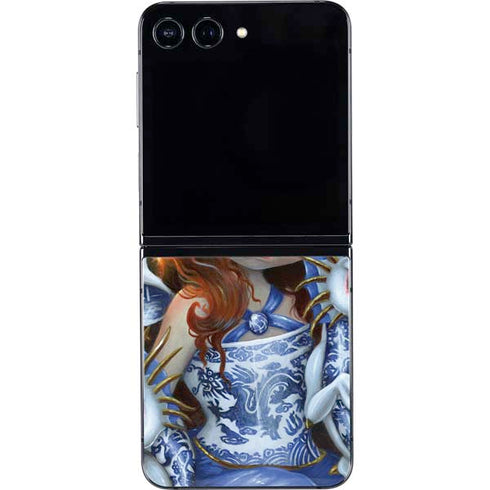 Fairy and Dragons with White and Blue Porcelain Wings by Jasmine Becket-Griffith Galaxy Z Flip5 5G Skin