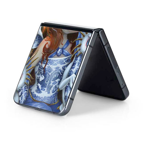 Fairy and Dragons with White and Blue Porcelain Wings by Jasmine Becket-Griffith Galaxy Z Flip5 5G Skin