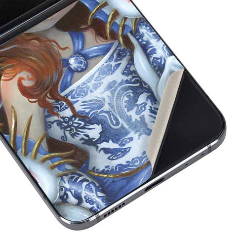 Fairy and Dragons with White and Blue Porcelain Wings by Jasmine Becket-Griffith Galaxy Z Flip5 5G Skin
