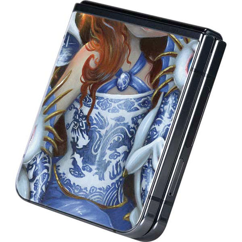 Fairy and Dragons with White and Blue Porcelain Wings by Jasmine Becket-Griffith Galaxy Z Flip5 5G Skin