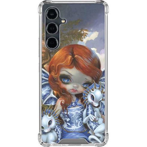 Fairy and Dragons with White and Blue Porcelain Wings by Jasmine Becket-Griffith Galaxy S23 FE Clear Case