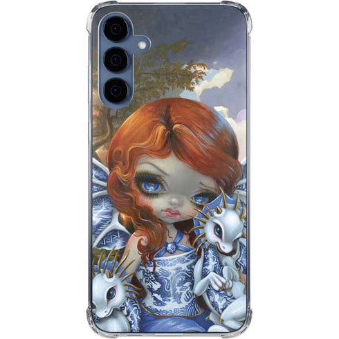 Fairy and Dragons with White and Blue Porcelain Wings by Jasmine Becket-Griffith Galaxy S24 Clear Case