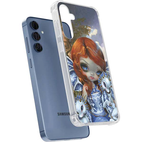 Fairy and Dragons with White and Blue Porcelain Wings by Jasmine Becket-Griffith Galaxy S24 Clear Case