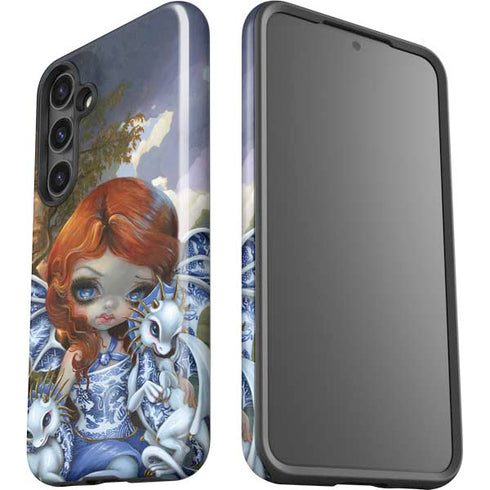Fairy and Dragons with White and Blue Porcelain Wings by Jasmine Becket-Griffith Galaxy S24 Impact Case