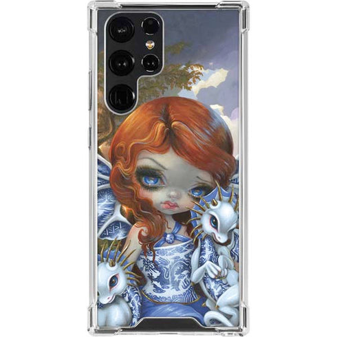 Fairy and Dragons with White and Blue Porcelain Wings by Jasmine Becket-Griffith Galaxy S24 Ultra Clear Case