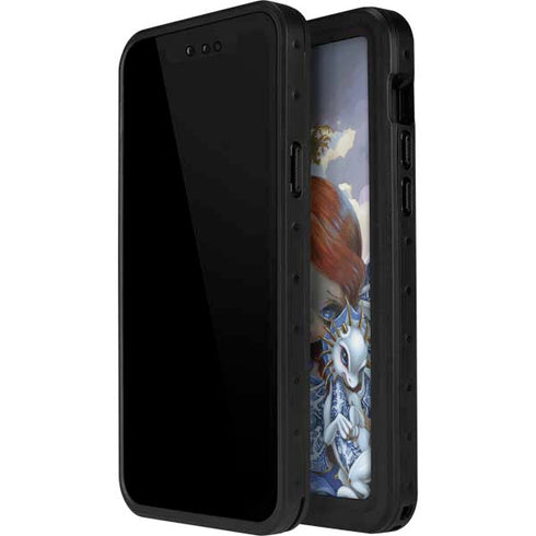 Fairy and Dragons with White and Blue Porcelain Wings by Jasmine Becket-Griffith iPhone 15 Waterproof Case