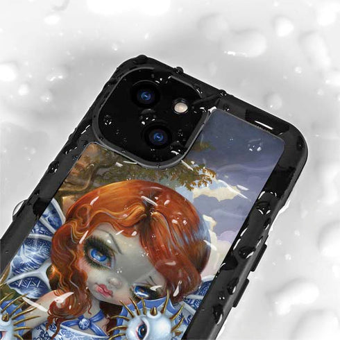 Fairy and Dragons with White and Blue Porcelain Wings by Jasmine Becket-Griffith iPhone 15 Waterproof Case