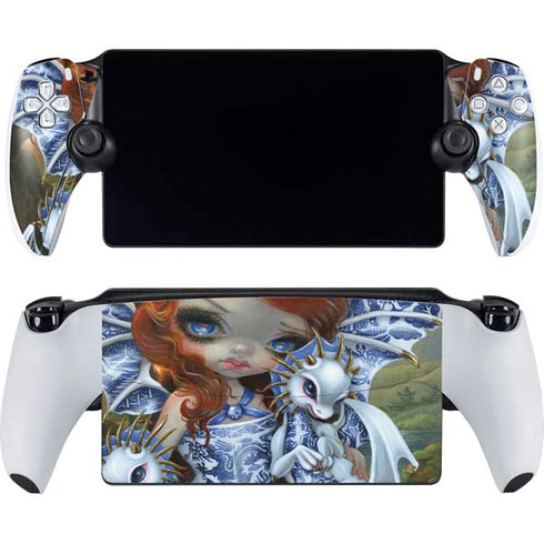 Fairy and Dragons with White and Blue Porcelain Wings by Jasmine Becket-Griffith PlayStation Portal Remote Player Skin