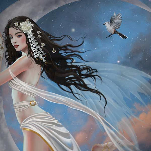 Fairy on Moon with Birds by Nene Thomas Dell Alienware Skin