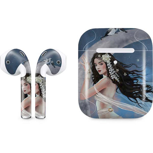 Fairy on Moon with Birds by Nene Thomas Apple AirPods 2 Skin
