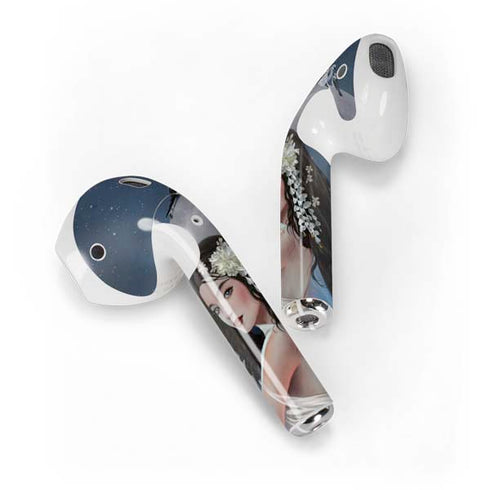 Fairy on Moon with Birds by Nene Thomas Apple AirPods Skin
