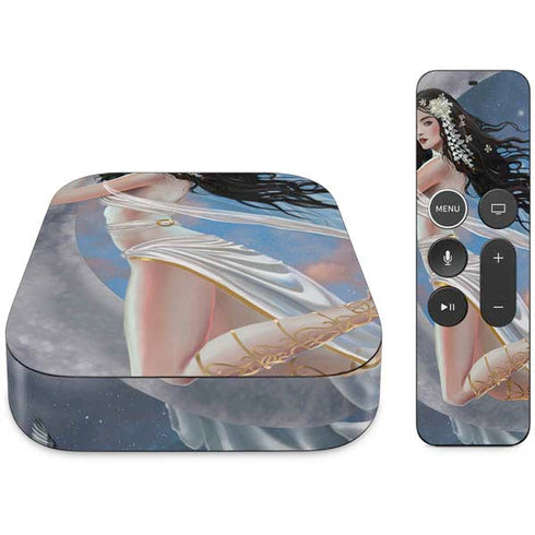 Fairy on Moon with Birds by Nene Thomas Apple TV Skin