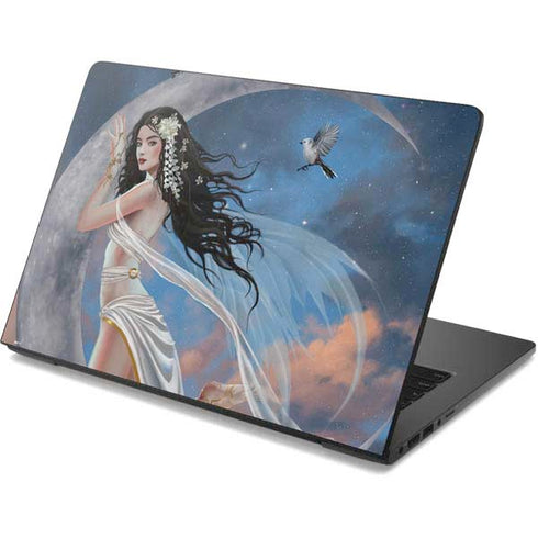 Fairy on Moon with Birds by Nene Thomas Dell Chromebook Skin