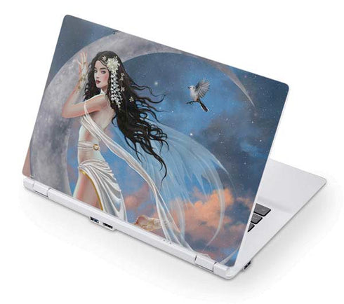 Fairy on Moon with Birds by Nene Thomas Acer Chromebook Skin