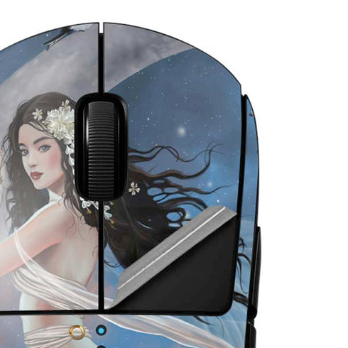 Fairy on Moon with Birds by Nene Thomas G Pro Wireless Gaming Mouse Skin