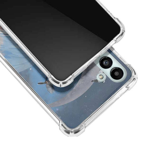 Fairy on Moon with Birds by Nene Thomas Galaxy A13 5G Clear Case