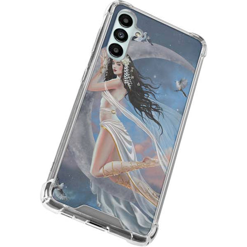 Fairy on Moon with Birds by Nene Thomas Galaxy A14 5G Clear Case