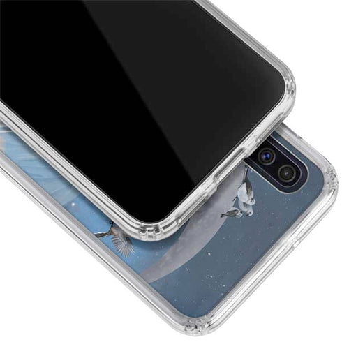Fairy on Moon with Birds by Nene Thomas Galaxy A50 Clear Case