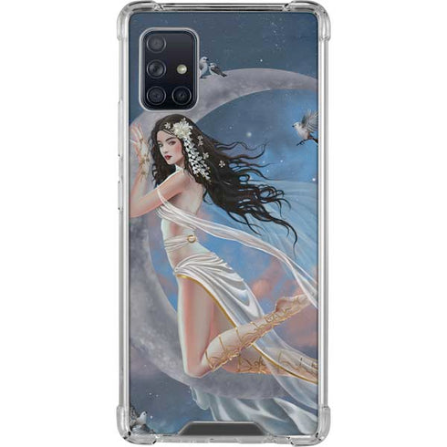 Fairy on Moon with Birds by Nene Thomas Galaxy A51 5G Clear Case