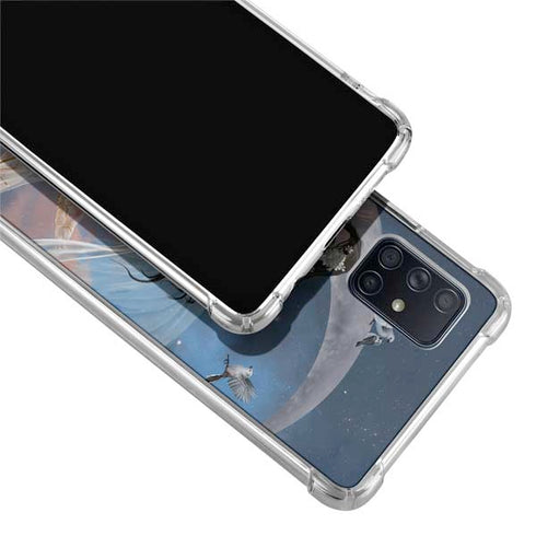 Fairy on Moon with Birds by Nene Thomas Galaxy A51 5G Clear Case